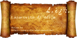 Lazarovits Ádám névjegykártya